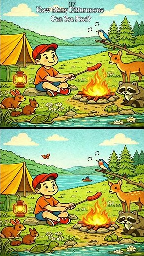 🏕️ Can You Spot the Differences? 🔥 #spotthedifference #game #funpuzzlegame