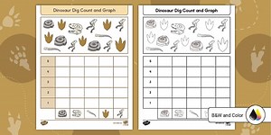 Dinosaur Dig Count and Graph Worksheet