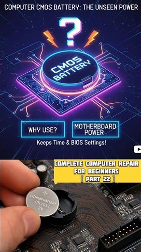 Why CMOS Battery Is Important in Computer Motherboard? | BIOS & Time Explained #cmos #cmosbattery