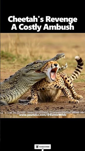 Lion and Cheetah vs crocodile‼️A Costly Ambush #cheetah #crocodile #lion