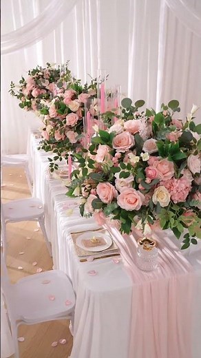 A9085Artificial Plants,Pink Roses, Centerpiece Floral Arrangements, Wedding and Banquet Decorations