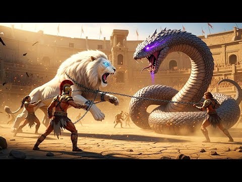 Epic Battle: Giant White Lion vs Giant Python ⚔️ Legendary Battle | Animal Fight