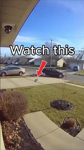 Car Loses Control and Crashes Into Front Yard on Quiet Suburban Street
