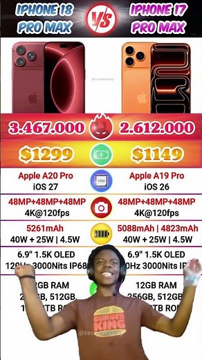 iPhone 18 Pro Max vs iPhone 17 Pro Max | Leak 🤯🔥#iphone18 #iphone18pro #iphone18promax