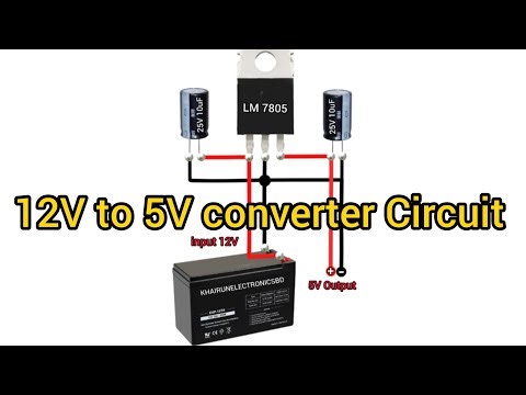12V to 5V converter Circuit Diagram #khairunelectronicsbd