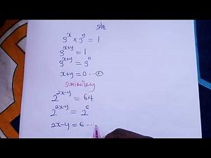 Simultaneous equation involving exponential.