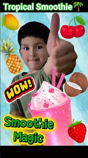 🍍 Eliseo’s Tropical Smoothie!🌴 Easy, Yummy, Dairy-Free & Sugar-Free Smoothie Recipe for Kids! 🥭🍌#Yum