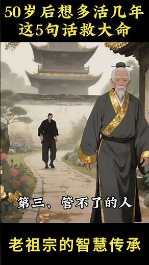 《老祖宗的智慧》50歲後想多活幾年這5句話救大命！#正能量 #人生感悟 #玄學 #人生感悟 #老祖宗的智慧 #健康科普