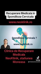 Spondiloza Cervicala poate evolua silenţios sau zgomotos; pot să apară pusee de blocaj, redoare, cu limitarea mobilităţii cervicale, cu dureri de cap, sau de ceafă, care iradiază spre umeri sau membrul superior, însoţite de furnicături, amorţeli sau, mai grav scăderea forţei musculare. Alaturi de Ozonoterapie, in programul de reabilitare in Spondiloza cervicala sunt incluse si tehnicile de fiziokinetoterapie si hidrokinetoterapie prin care evaluam si tratam problemele legate de relaxare si decon