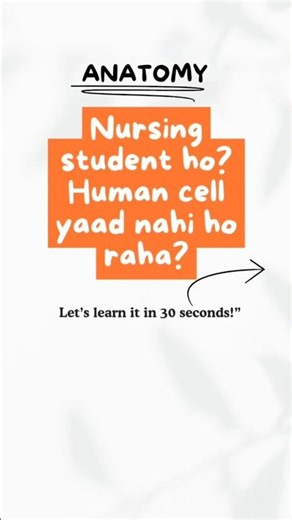 Human Cell Structure in 30 seconds 🧬💙#BscNursing #Anatomy #NursingStudent #StudyReel #examprep