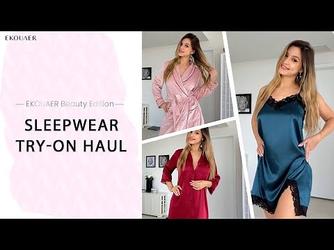 Comfortable Sleepwear Try on Haul | Ekouaer ft. Valentina Victoria