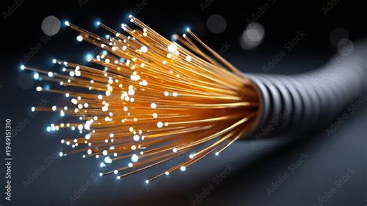 Fiber Optics: illuminated fiber optics conveying the high-speed data transfer
