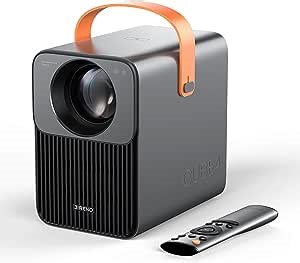 Projector 500ANSI Lumens, 1080P Full HD, Projector with WiFi and Bluetooth, Android TV 9.0 , Portable Projector , Bluetooth 5.0 , 6D Automatic Correction,Movie Projector for Home Entertainment…