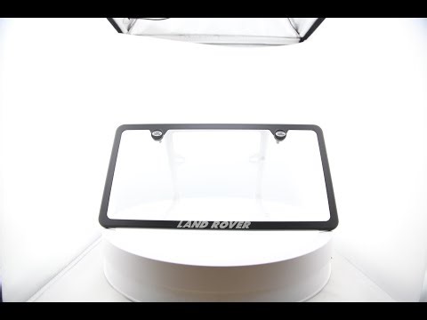 Matte Black T304 Stainless Steel License Plate Frame – Laser Etched “Land Rover” Design