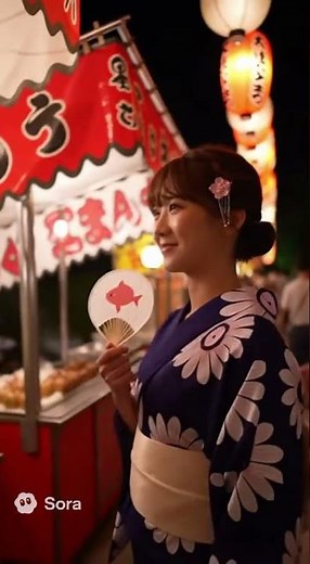 花火・夏祭り風景 縦動画フリー動画素材 動画編集
