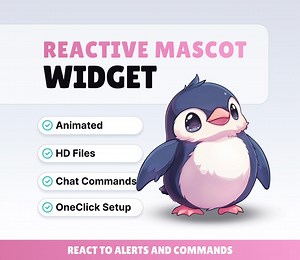 REACTIVE STREAM PET - Penguin - Twitch Widget - Hd Files - Instant Download - Setup With Streamelements // Compatible With Obs - Etsy