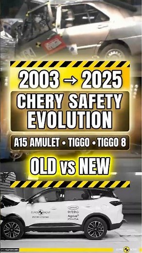 2003 vs 2025 — CHERY Crash Test Evolution (A15 Amulet vs Tiggo vs Tiggo 8) OLD vs NEW!