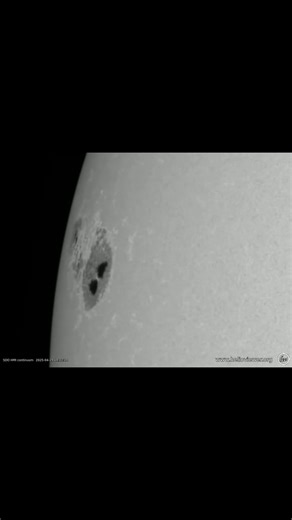 Active sunspot region 4079 rotating onto the visible disk between April 28th and April 30th, 2025. Video by SDO/HMI. | Nordic Space