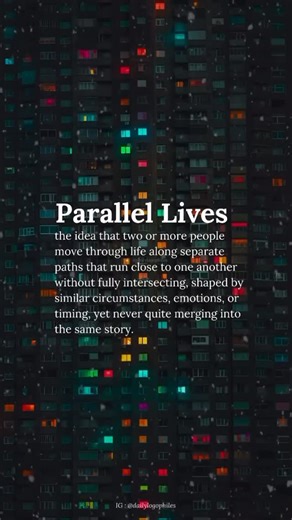 ANNIE GUPTA | AESTHETIC LOGOPHILE on Instagram: "Some people live lives that run beside yours without ever truly merging with it. You go through similar phases at the same time. You feel the same emotions. You face the same questions about love, purpose, and change. But your paths never fully cross. You might know of each other. You might feel strangely connected. You might even wonder what would have happened if timing was different. But life keeps you on separate roads, moving in the same dire