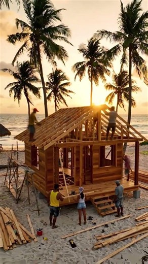 Building a Dream Beach Cabin in Minutes 🌊🏡