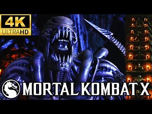 MKX *ALIEN* KLASSIC TOWER GAMEPLAY!! (TARKATAN VARIATION) 4K 60 FPS (MORTAL KOMBAT XL)