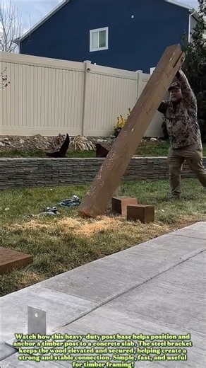 This Simple Post Base Makes Timber Framing Faster! #Construction #Woodworking #TimberFrame