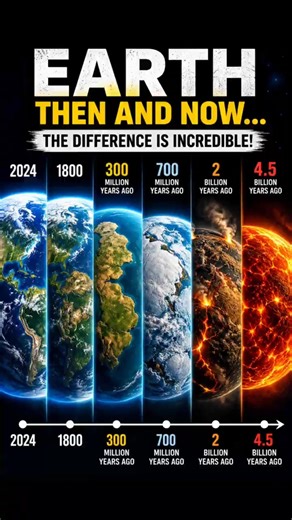 Earth’s transformation over 4.5 billion years is unbelievable. 🌍🔥#shorts