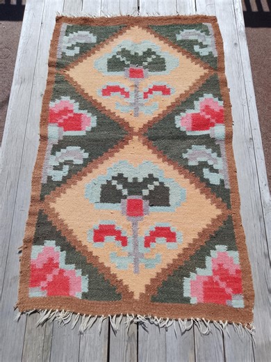 Antique Wool Table Runner | Scandinavian Textile | Farmhouse Decor | Rustic Nordic Folk Art Tapestry | Vintage Cottagecore Wall Hanging - Etsy
