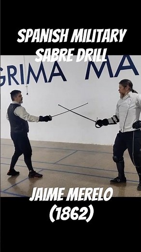 Basic Parry and Riposte Drill for Spanish Military Sabre Destreza #fencing #hema #martialarts #sable