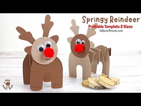 Springy Reindeer - Printable Christmas Craft For Kids