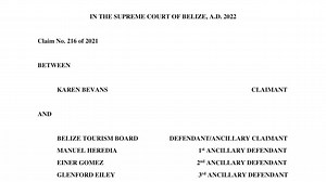 Dean Barrow Details Major Judgment For Karen Bevvans In March of 2021, the Belize tourism Board terminated former Director Karen Bevans and her almost 180 thousand dollar a year salary. The suggestion was that her contract - which still had 4 years on it - had not been adequately entered into and was invalid. Bevans lawyered up - arguing that she was still owed about three-quarter million dollars in salary under the Agreement. Today, Justice Geneviève Chabot agreed, found that her employment con