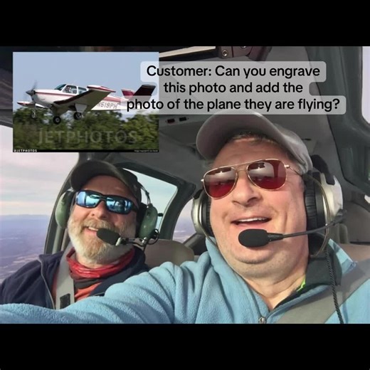 When the customer sends you a special request, you make it happen! ✨🛩️ What project can we get started for you?☺️ #pilot #airplane #photo #laserengraved #woodworking