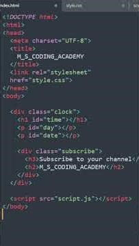 Digital Clock with Day & Date using JavaScript ⏰🔥 #digitalclock #javascriptproject #htmlcssjs