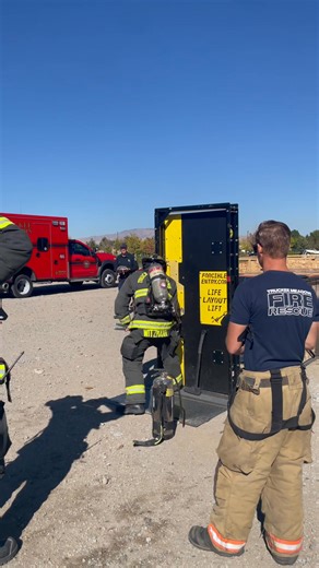 Teamwork in action! Our TMFR firefighters sharpen their skills with forcible entry training — where strength meets precision, and camaraderie drives every move. #TMFRProud #FireTraining #Teamwork | Truckee Meadows Fire Protection District