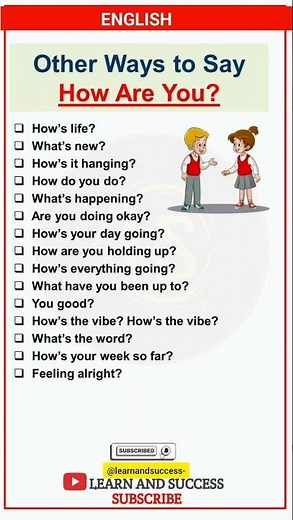 Other Ways to Say “How Are You?” | Learn English Speaking Easily | Learn and Success