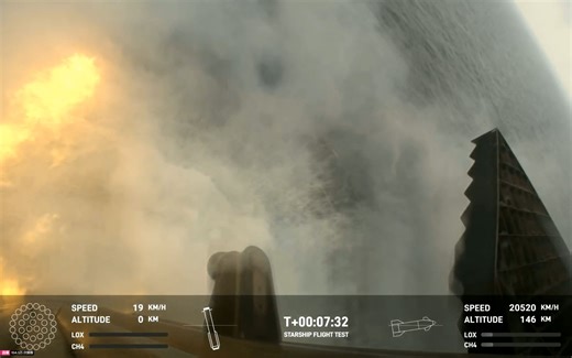 SpaceX星舰第四次试飞成功入轨，助推器首次成功虚拟着陆