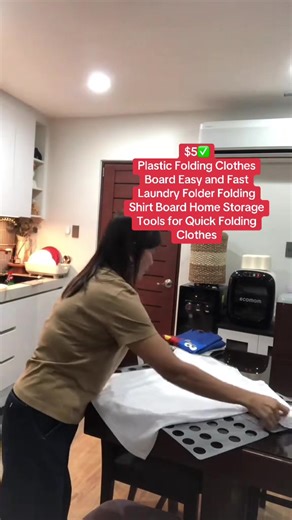 $5✅ Plastic Folding Clothes Board Easy and Fast Laundry Folder Folding Shirt Board Home Storage Tools for Quick Folding Clothes