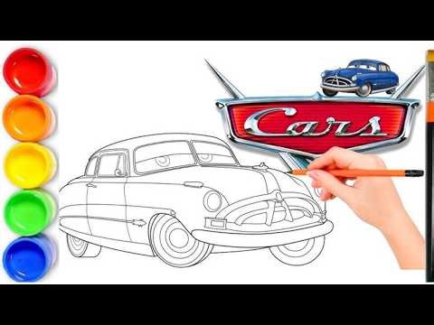 Disney Pixar cars - How to draw and Color Doc hudson | Doc Hudson Drawing