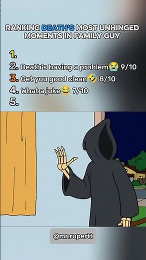 Death Was Completely Unhinged in These Moments 💀 | Top 5 Family Guy #death #familyguy #funnymoments