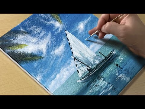 Seascape Painting / Acrylic Painting / STEP by STEP