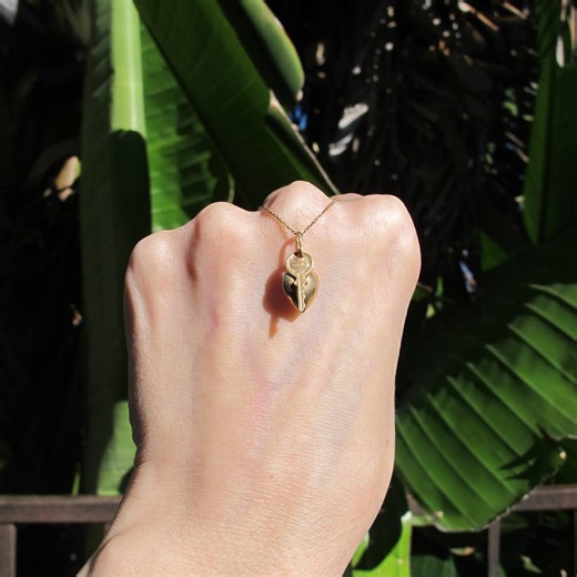 Vintage 18k Yellow Gold Key to My Heart Charm Pendant - Etsy