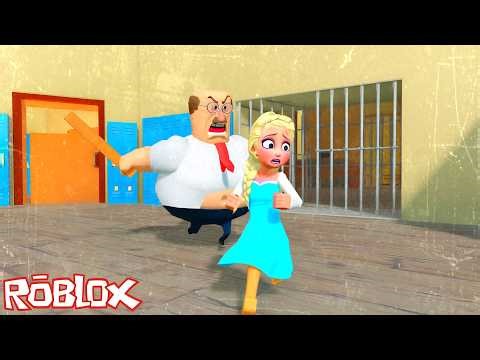 Frozen Elsa ESCAPE EVIL TEACHER'S PRISON RUN in Roblox