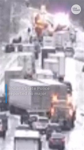 Part of Interstate 70 in Indiana was closed for nearly 6 hours after icy conditions caused a 45-vehicle pile-up. | USA TODAY