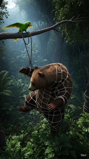 तोते ने भालू को कैसे पकड़ा #aivideo #viralshorts