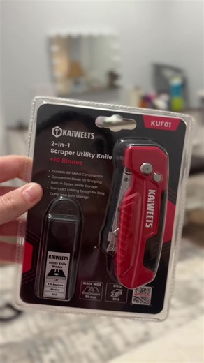 This utility knife scraper is astonishing. I really wish I would’ve had this when we were building our house. It comes with multiple replacement Blades as well. #Utilities #homeowner #kitchenorganization