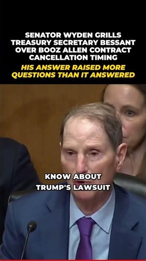 Wyden Grills Bessant: Booz Allen Cancellation 3 Days Before Trump #Shorts