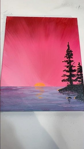 How to paint a sunrise. how to mix acrylic paints on canvas ideas for beginners. #art #painting