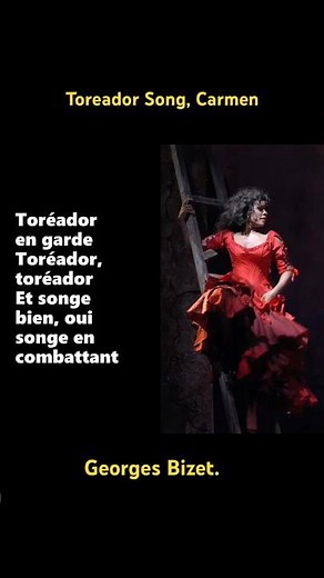 Toreador Song, Carmen. #opera #classicalmusic