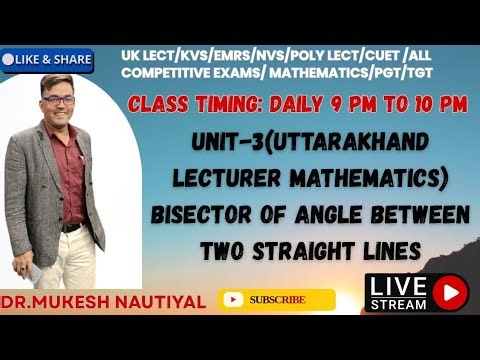 Bisector of Angle Between Two Straight Lines | Derivation, Formula, Examples & MCQs | All Exams