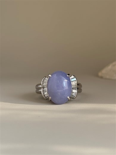 Purple Jade and Diamond Ring Platinum - Etsy